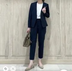 【匿名発送】 34サイズ　カチリラ ノーラペルジャケット　パンツ　ネイビー