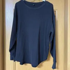 UNIQLO ワッフルT レディース ブラック 黒 トップス 長袖
