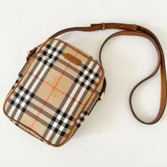 美品　バーバリー　ショルダーバッグ　ノバチェック　メガチェック　シャドーホース