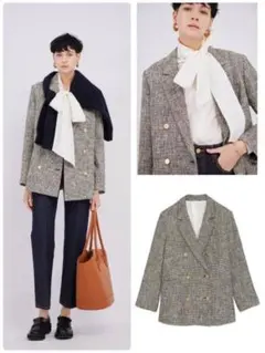 Mila Owen グレー ダブルブレストジャケット M