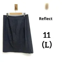 【Reflect】膝丈スカート　グレー　サイズL 冬