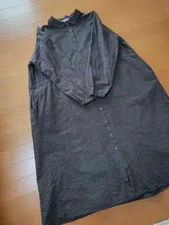 SM2 チェック柄長袖ロングワンピース