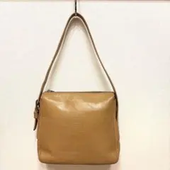 お値下げしました‼️ベージュ レザー ショルダーバッグ　ヒロフ