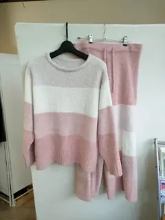 GU ピンク系 ボーダー ルームウェア Mサイズ