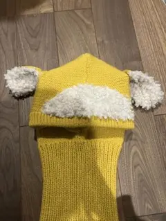 イエロー 耳付きニット帽