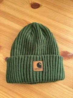 Carhartt カーハート ニット帽 レザーパッチ オリーブ グリーンのサムネイル