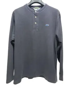 早い物勝ち　LACOSTE ヘンリーネック 長袖カットソー ネイビー　かのこ素材のサムネイル