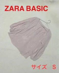 ZARA 花柄の刺繍　長袖ブラウン　淡いピンク　S