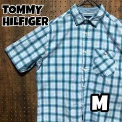 チェック柄　トミーヒルフィガー　半袖シャツ　サイズM ZI 152