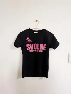 svolme Tシャツ ブラック ピンク ロゴ130〜140cm黒色のサムネイル