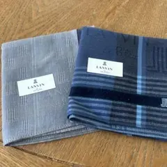 LANVIN ハンカチ 2枚セット グレー・ブルー