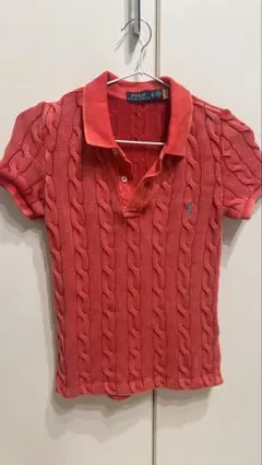 Polo Ralph Lauren ピンク ケーブルニットポロシャツ