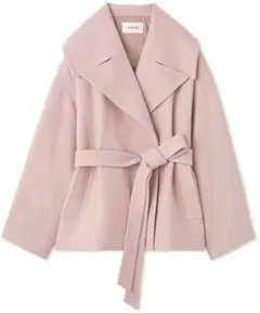 10154　サイズ0　FRAY I.D ビッグカラーショートコート　ピンク