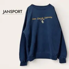JANSPORT カレッジロゴ刺繍スウェット ジョン・キャロル大学 ネイビー S