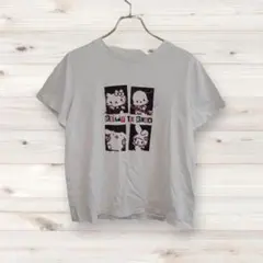 O5【ユニクロ】UNIQLO 半袖Tシャツ（L）サンリオ 白 キティ コラボ 綿