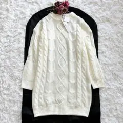 新品未使用タグ付き✨Heather ワンピース ケーブルニット アイボリー F