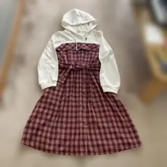 axesfemme フード付きチェックワンピース Mサイズ