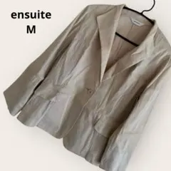 ensuite テーラードジャケット M ベージュ リネン 上品 シンプル 羽織