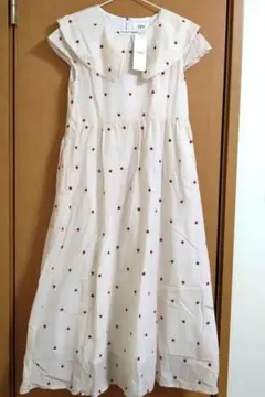 試着のみ petit main LIEN　リンクハート刺しゅうワンピース　大人用