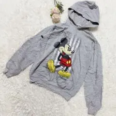 希少☆US古着 Disney Parks ミッキーマウス パーカー グレー
