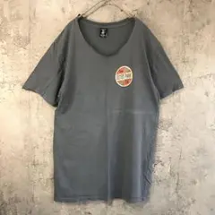 Y3818古着　Tシャツ バックプリント　グリーングレー　90s Y2K