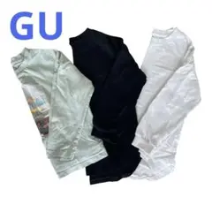 GU 長袖 カットソー 3枚 黒130cm 140cm