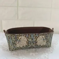 ミニ布バスケット メガネ置き メガネ入れ ✰ウィリアムモリス 《ピンパーネル》