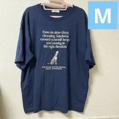 【しまむら】ちょこびコラボ ダルメシアン柄オーバーTシャツ M ネイビー
