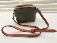 レザーショルダーバッグ グリーンブラウン