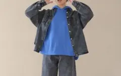 studio CLIP バヤコさんコラボ　やわらかデニムBIGシャツジャケット