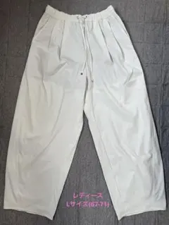 GU ホワイト ワイドパンツ L