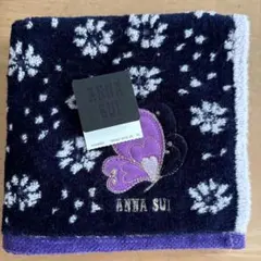 ANNA SUI 蝶と花柄タオルハンカチ