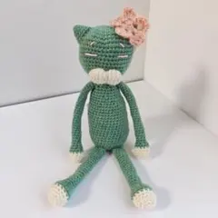 遊べるあみぐるみ ネコ【うらは】サクラのせ ハンドメイド