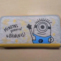 ミニオン ラウンドファスナー 財布 グレー 黄色