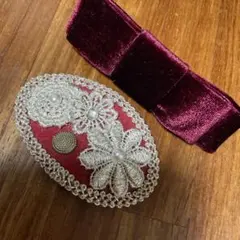 レッド系ヘアクリップセット