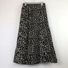 GRL ヒョウ柄フレアロングスカート ポリエステル100% (M)