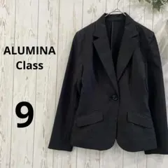 【ALUMINA】レディース　ジャケット　9（M）　黒　肩パッド　シンプル