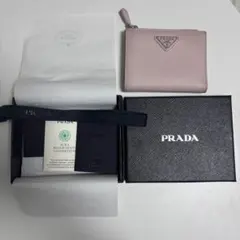 m*o様 PRADA サフィアーノレザー 二つ折り財布 ピンク
