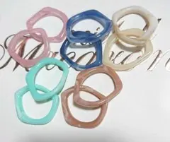 大人気！穴通し付き♪10点セット♡天然石風♡べっ甲風♡ハンドメイド用♡パーツ＊゜