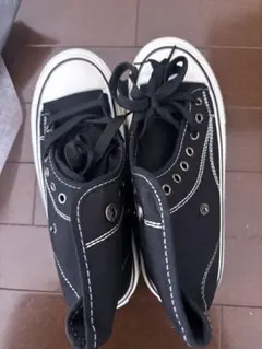 【新品】ブラック ハイカット スニーカー　24.5センチ