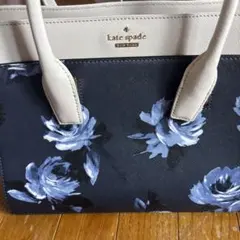 未使用品　kate spade フローラルハンドバッグ ネイビー2way