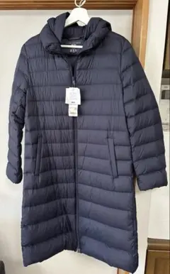 UNIQLO ウルトラライトダウンロングコート ネイビー L