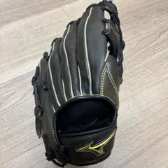 MIZUNOミズノ軟式グローブ内野手向けサイズ9 黒 天然皮革 セレクト9