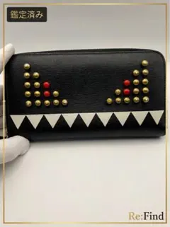 【美品・24h発送】FENDI 長財布 モンスター バグズ レザー 黒 金
