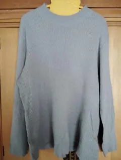 ライトブルー ニットセーター 4L