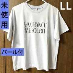 レディース トップス 半袖 Tシャツ LL パール ロゴ ブルー しまむらのサムネイル