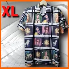 パンクロック　プリントシャツ　アロハシャツ　開襟　夏　半袖　XL　ゆったり