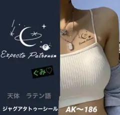 ジャグアタトゥーシール　AK〜186 天体　 ラテン語　二週間持ちます