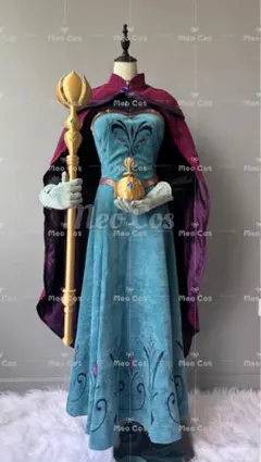 アナ雪 エルサ 戴冠式 仮装　ドレス　大人 コスプレ Dハロ シークレットハニー