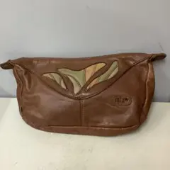 N2452 IBIZA ブラウンレザー クラッチバッグ